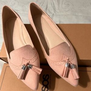 ASOS Pink Tassel Detail Loafers